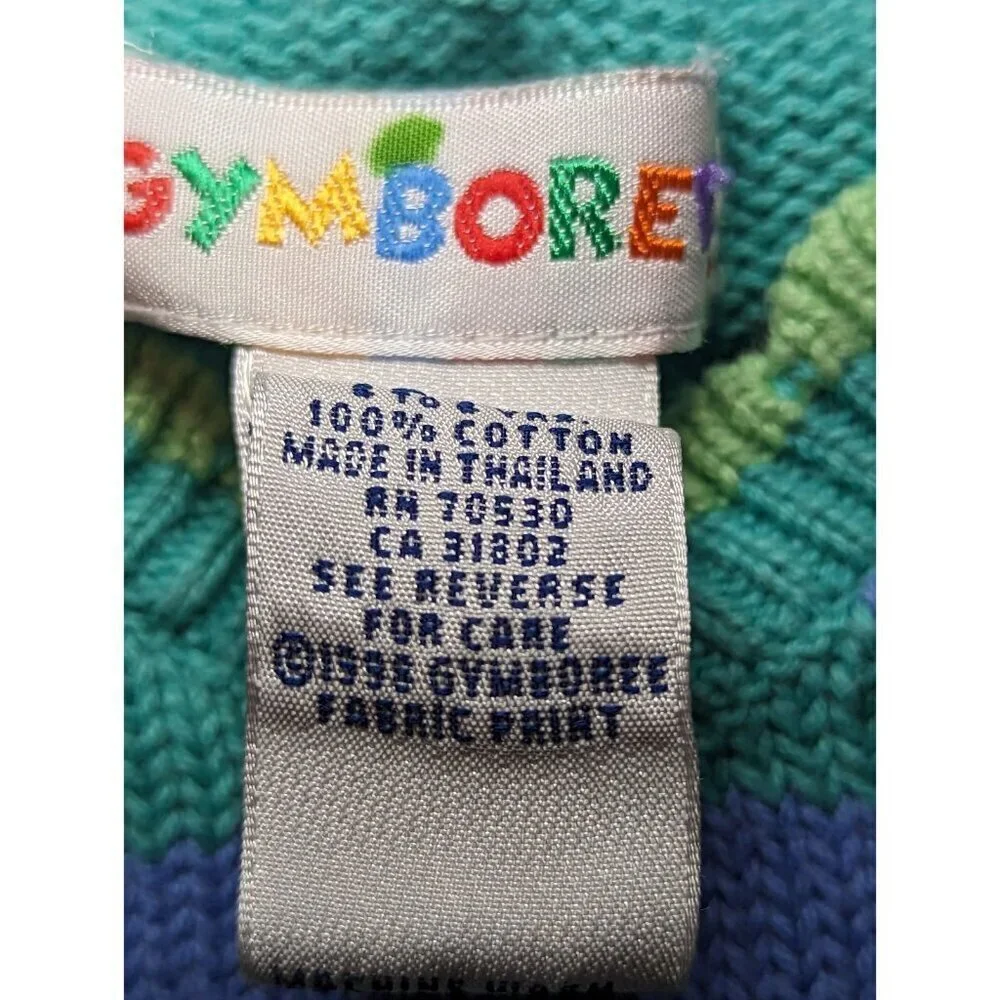 Vintage 1998 Girls Gymboree Long Sleeve 100% Cotton Sweater Girls Size XL Strips